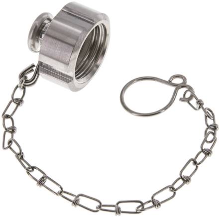 Cap Nut Rd28 X 1/8'' DN 10 Stainless Steel 1.4404 NBR DIN 11851 FDA 21 with Chain