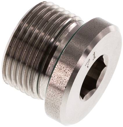 Plug M22 X 1.5 RVS FKM met binnenzeskant 400 bar (5620.0psi)