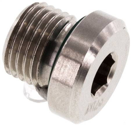 Plug M10 X 1 RVS FKM met binnenzeskant 400 bar (5620.0psi)