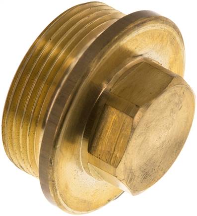 Bouchon G1 1/2'' en laiton avec collier et hexagone externe 16bar (224.8psi)