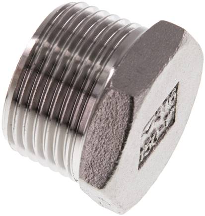 Plug R1'' Stainless steel with External Hex 16bar (224.8psi)