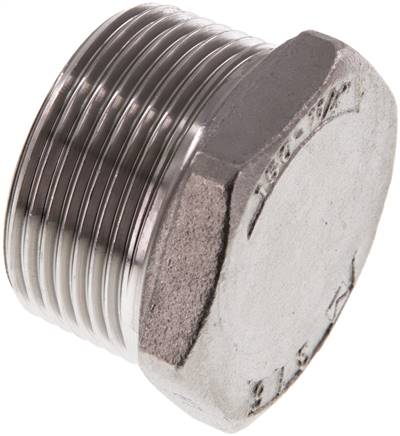 Plug R1 1/4" RVS met buitenzeskant 16 bar (224.8psi)