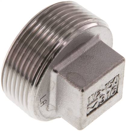 Plug R1 1/2'' RVS met Extern Vierkant 16bar (224.8psi)