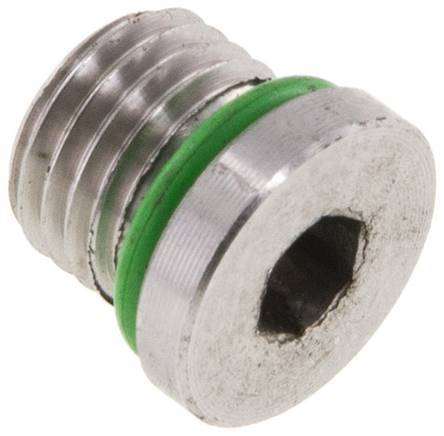 Plug UNF 7/16''-20 RVS FKM met interne zeskant 630bar (8851.5psi)