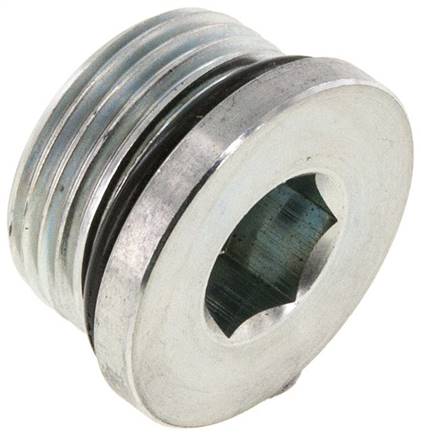 Plug UN 1-3/16INCH-12 Steel NBR with Internal Hex 400bar (5620.0psi)