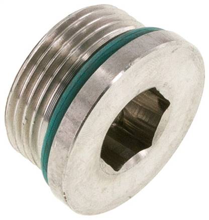 Plug UN 1-5/16''-12 Stainless steel FKM with Internal Hex 400bar (5620.0psi)