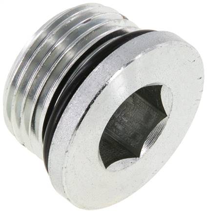 Plug UN 1-1/16''-12 Staal NBR met binnenzeskant 400bar (5620.0psi)