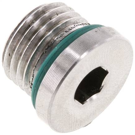 Plug UNF 9/16''-18 RVS FKM met binnenzeskant 630bar (8851.5psi)