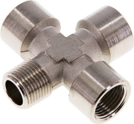 Cross Fitting R3/8'' Male - G3/8'' Female Nickel plated Brass 16 bar (224.8 psi)