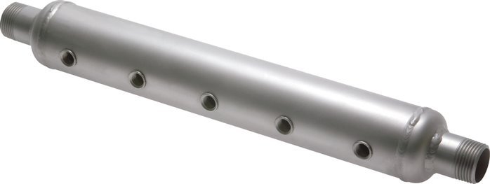 Distributor Bar 2xR1'' - 10xG1/4'' Stainless Steel Double-sided PN 16