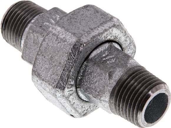 Unión Conector Recto R1/2'' Hierro Fundido Sello Plano 25bar (351,25psi)