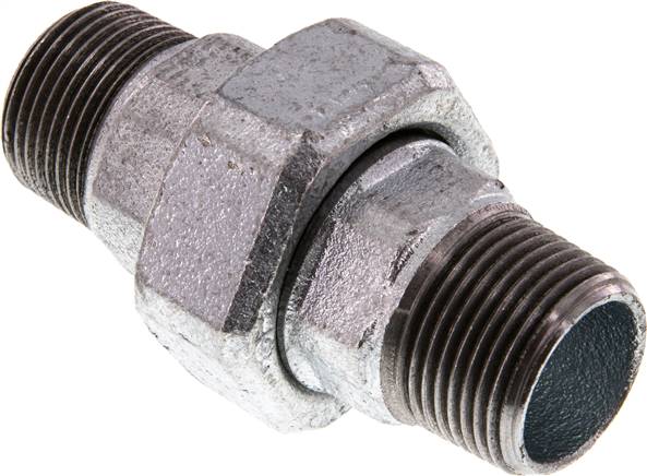 Union Straight Connector R1'' Cast Iron Flat Seal 25bar (351.25psi)