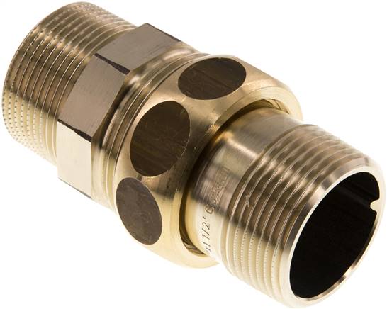 Union Straight Connector R1 1/4'' Brass Flat Seal Centellen 16bar (224.8psi)