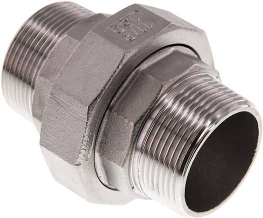 Racor recto de unión R1 1/2'' Acero inoxidable Junta plana PTFE 16bar (224.8psi)