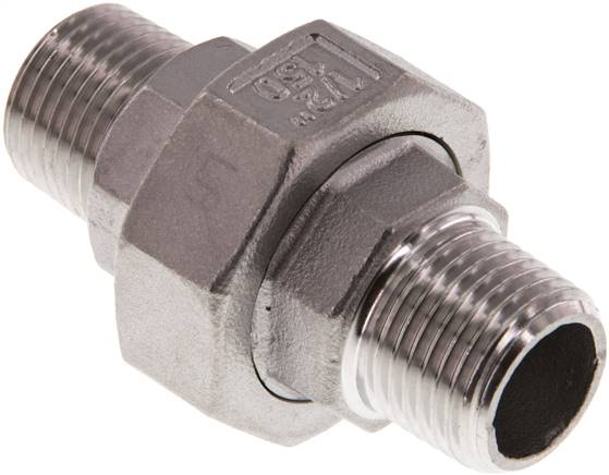 Racor recto de unión R1/2'' Acero inoxidable Junta plana PTFE 16bar (224.8psi)