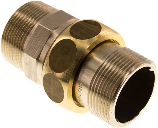 Union Straight Connector R1 1/2'' Brass Flat Seal Centellen 16bar (224.8psi)