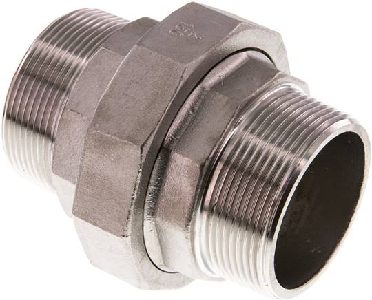 Unión Conector recto R2'' Acero inoxidable Junta plana PTFE 16bar (224.8psi)