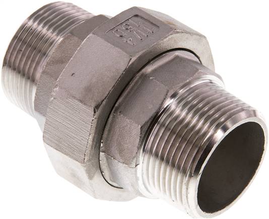 Racor recto de unión R1 1/4'' Acero inoxidable Junta plana PTFE 16bar (224.8psi)