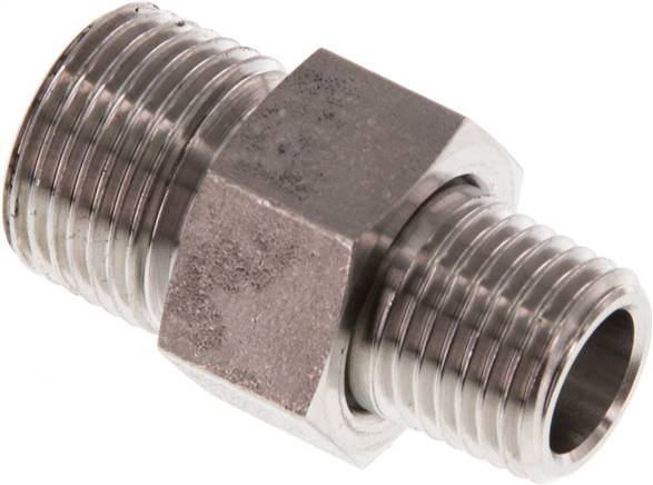 Doppelnippel R1/4'' x R3/8'' Trennbare konische Dichtung aus Edelstahl 40bar (562.0psi)