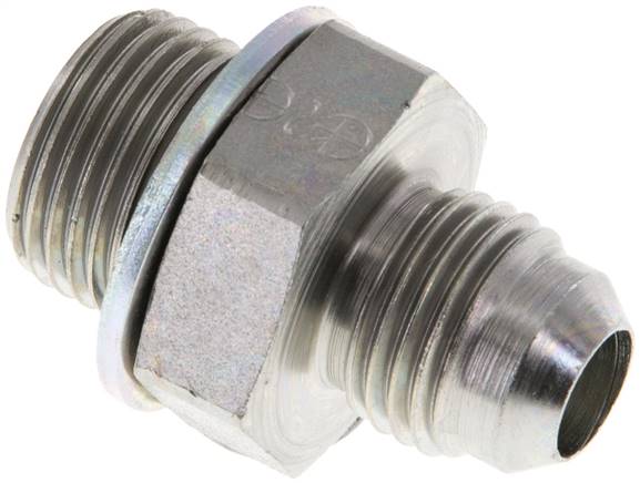 JIC Double Nipple G3/8'' x UNF 9/16''-18 (Dash Size 6) Steel NBR 275bar (3863.75psi)