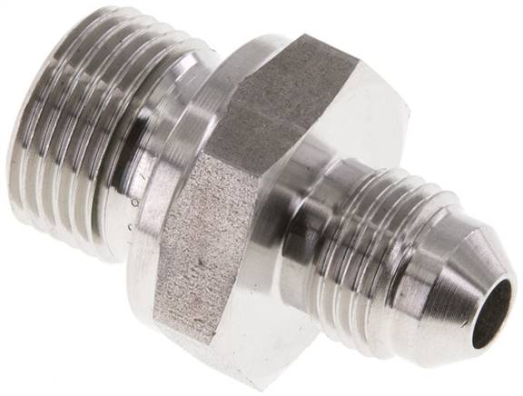 JIC Double Nipple G3/8'' x UNF 1/2''-20 (Dash Size 5) Stainless Steel FKM 275bar (3863.75psi)