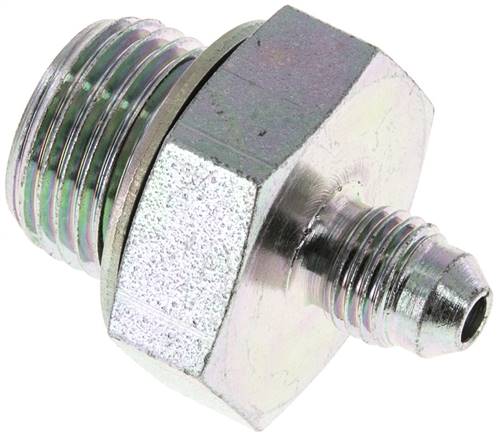 JIC-Doppelnippel G1/2'' x UNF 7/16''-20 Stahl NBR 310bar (4355.5psi)