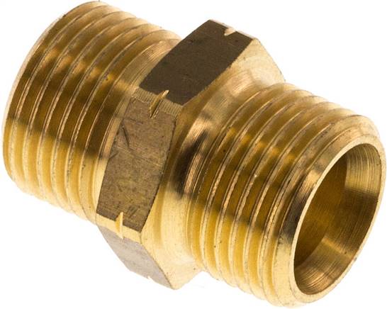 Double Nipple G Male Left Hand Brass 16bar (224.8psi) 19mm Hex