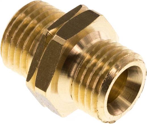 Double Nipple G1/4'' Male x Male Left Hand Brass 16bar (224.8psi) 17mm Hex