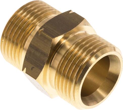 Double Nipple G1'' Male x Male Left Hand Brass 16bar (224.8psi) 36mm Hex