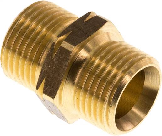 Double Nipple G3/8'' Male x Male Left Hand Brass 16bar (224.8psi) 19mm Hex