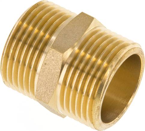 Double Nipple G3/4'' Brass Flat Seal 16bar (224.8psi) 27mm Hex