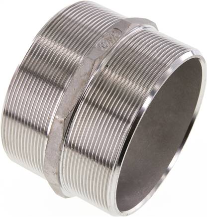 Double Nipple G4'' Stainless Steel Flat Seal 16bar (224.8psi) 117mm Hex