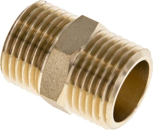 Double Nipple G1/2'' Brass Flat Seal 16bar (224.8psi) 21mm Hex