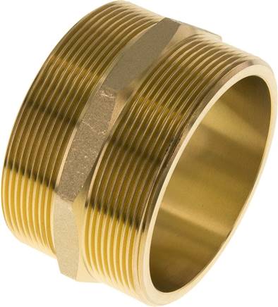 Double Nipple G3'' Brass Flat Seal 16bar (224.8psi) 89mm Hex