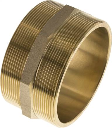 Double Nipple G4'' Brass Flat Seal 16bar (224.8psi) 114mm Hex