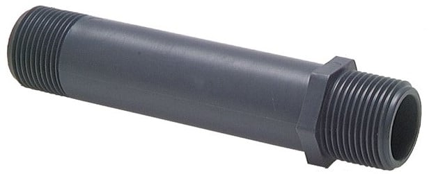 Threaded Pipe G1'' Polypropylene (pp) 10bar (140.5psi) FDA 36mm Hex