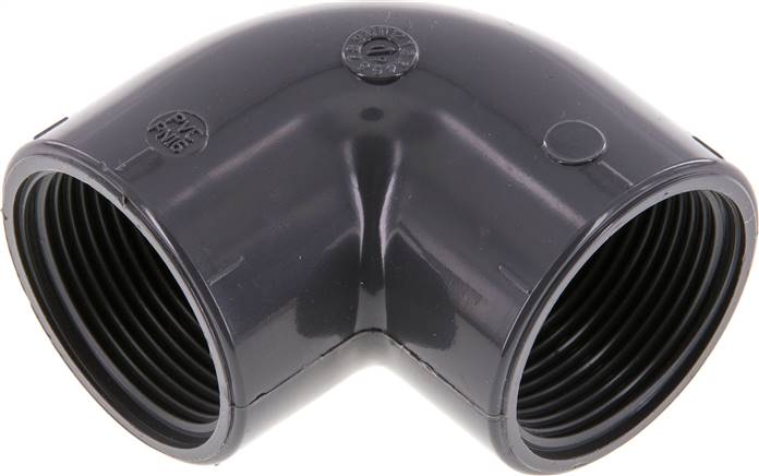 Racor en ángulo de 90 grados Rp1 1/4'' hembra PVC-U 16bar (224,8psi) EN 1452-3