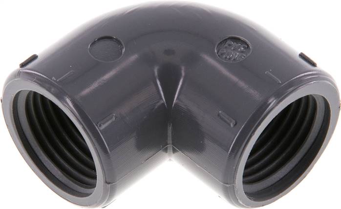 Racor acodado 90deg Rp1/2'' Hembra PVC-U 16bar (224.8psi) EN 1452-3