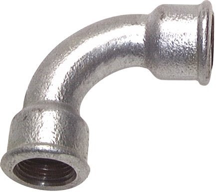 90deg Angled Fitting Rp4'' Female Long Cast Iron 25bar (351.25psi)