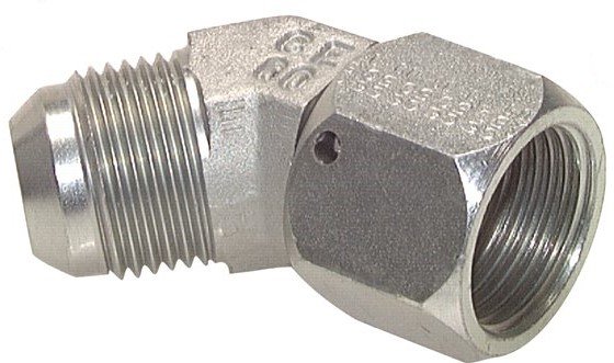 45deg JIC Angled Fitting UNF 9/16''-18 Male x Female Steel 275bar (3863.75psi)