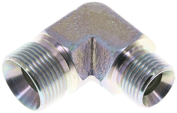 Raccord réducteur angulaire 90deg G1/2'' x G3/4'' Acier haute pression Cône 60° 325bar (4566.25psi) Hydraulique