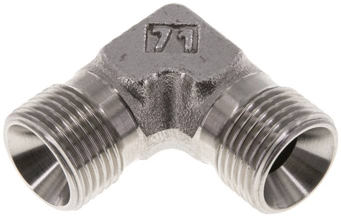 90deg Angled Fitting G3/8'' High Pressure Stainless Steel 60° Cone 325bar (4566.25psi) Hydraulic