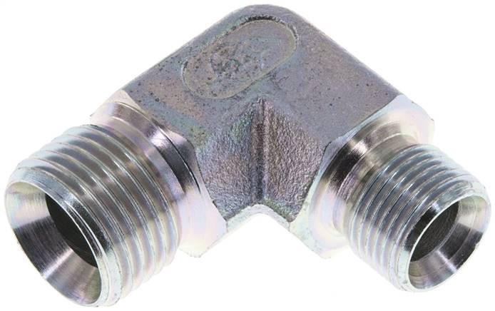 90° L-Koppeling Reducerende Fitting G3/8 '' X G1/2 '' Hoge Druk Staal  60° Conus 325bar Hydrauliek