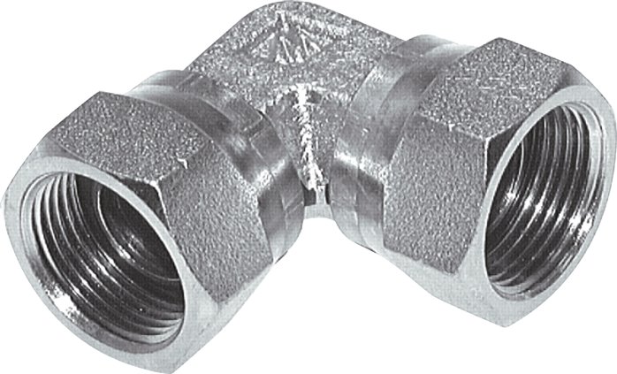 90deg Angled Fitting G1 1/4'' Female High Pressure Steel 60° Cone 150bar (2107.5psi) Hydraulic