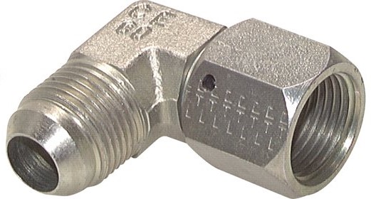 90deg JIC Angled Fitting UN 1-3/16''-12 (Dash Size 14) Male x Female Steel 170bar (2388.5psi)