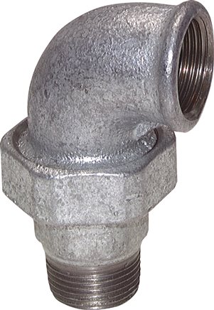 90deg Angled Connector 2 1/2'' Male R x Female Rp Cast Iron Conical Seal 25bar (351.25psi)