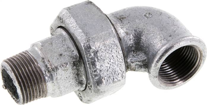 90deg Angled Connector 3/4'' Male R x Female Rp Cast Iron Conical Seal 25bar (351.25psi)