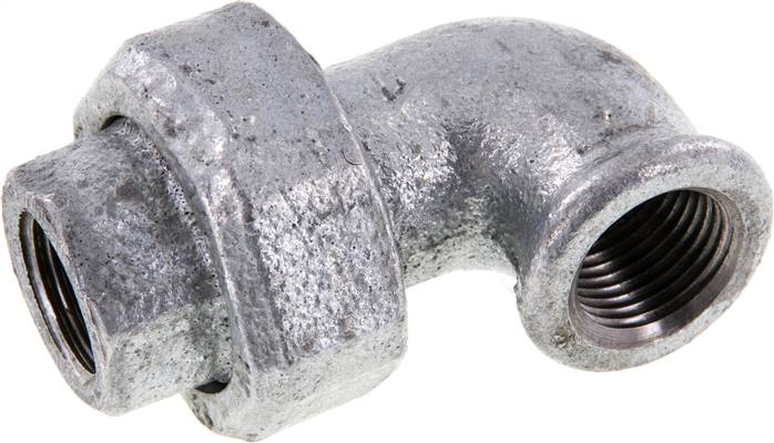 90deg Union Connector Rp1/2'' Female Cast Iron Conical Seal 25bar (351.25psi)