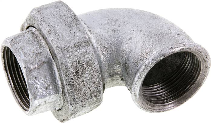 90deg Union Connector Rp1 1/4'' Female Cast Iron Conical Seal 25bar (351.25psi)