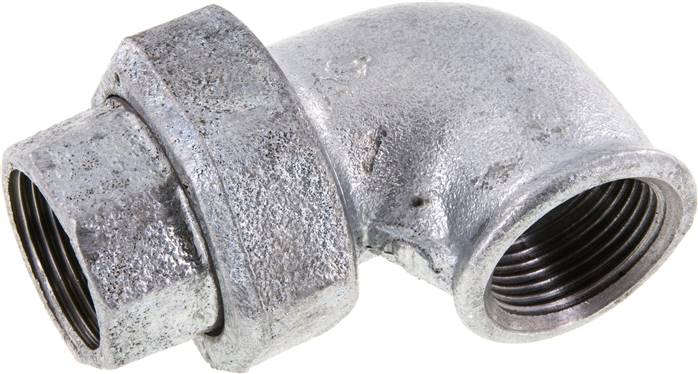 90deg Union Connector Rp1'' Female Cast Iron Conical Seal 25bar (351.25psi)